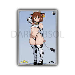 Cow Girl | Custom Anime Trading Card Waifu TCG | NSFW Adult Full Art Trainer - Image 1