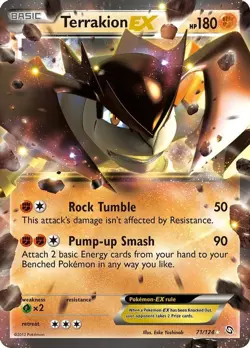 Terrakion EX - 71/124 - Pokemon Dragons Exalted Black & White Ultra Rare Card NM - Image 1