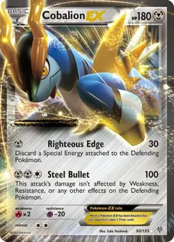 Cobalion EX - 93/135 - Pokemon Plasma Storm Black & White Ultra Rare Card LP - Image 1