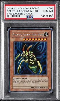 2003 YU-GI-OH! PROMO THE SACRED CARDS #001 PERFECTLY ULTIMATE GREAT MOTH PSA 10 - Image 1