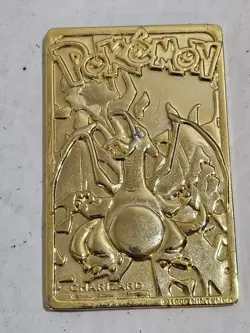 Pokemon Charizard 23k Gold-Plated Card 1999 Authentic Burger King Vintage - Image 1
