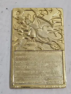 Pokemon Charizard 23k Gold-Plated Card 1999 Authentic Burger King Vintage - Image 2