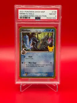 2021 Pokemon Sword and Shield Black Star Promo Mimikyu-Holo Celebrations PSA 8 - Image 1