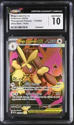 Mega Lopunny EX *CGC 10* Ultra Rare *Phantasmal Flames* #115 * Pokemon - Image 1