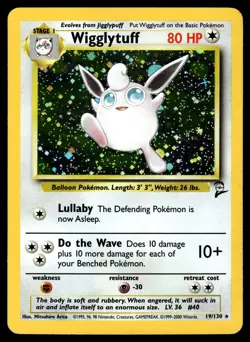Wigglytuff 19/130 Holo Rare Base Set 2 Pokemon Lightly Played - Image 1