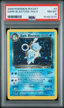 POKEMON EX TEAM ROCKET RETURNS DARK BLASTOISE #3 HOLO PSA 8 NM #151627274 SWIRL - Image 1