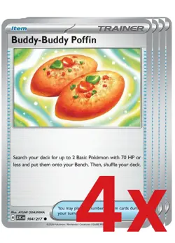 4x Buddy-Buddy Poffin 184/217 Pokemon TCG Playset ME: Ascended Heroes - Image 1