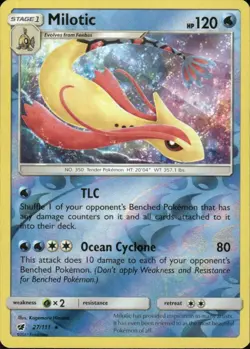 MILOTIC 27/111 CRIMSON INVASION RARE REVERSE HOLO POKEMON KAGEMARU HIMENO - Image 1