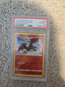 2023 POKEMON SWORD & SHIELD CROWN ZENITH #020 RADIANT CHARIZARD PSA 10 - Image 1