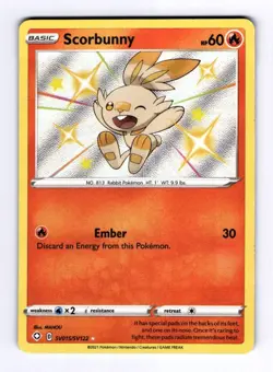 Scorbunny Shining Fates: Shiny Vault #SV015 (2020) Holo NM Pokemon - Image 1