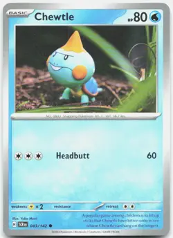 Chewtle 43/142 Common Stellar Crown Pokemon Near Mint - Image 1