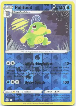 Politoed 032/196 Rare Lost Origin Pokemon Reverse Holo Lightly Played - Image 1