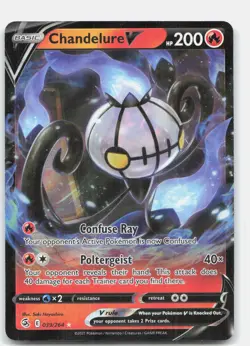 Chandelure V 039/264 Holo V Rare Fusion Strike Pokemon Near Mint - Image 1