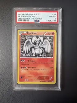 POKEMON RESHIRAM 28/113 (LTR 28) PSA 8 LEGENDARY TREASURE HOLO ENGLISCH GRADED - Image 1