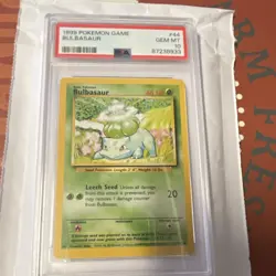 Pokemon Bulbasaur 044/102 Base Set 1999 PSA 10 Gem Mint Regular English - Image 1