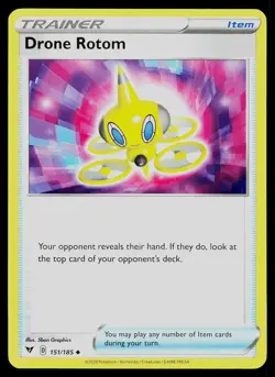 DRONE ROTOM 151/185 UNCOMMON VIVID VOLTAGE POKEMON NM - Image 1