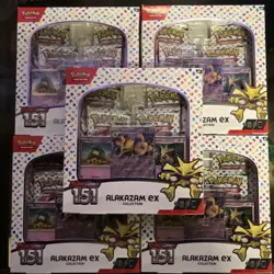Pokemon Pokemon TCG Scarlet & Violet 151 Alakazam Ex Collection boxLot of 5 - Image 1
