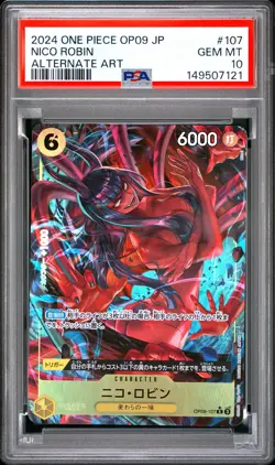 2024 ONE PIECE JAPANESE OP09-EMPERORS IN THE NEW WORLD #107 NICO ROBIN PSA 10 - Image 1