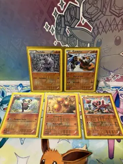 Pokemon TCG Reverse Holo Cards Old Pattern Fighting Types Machoke + 4 More LP - Image 1