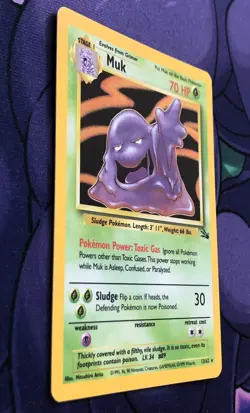 Muk 13/62 - Fossil Holo Rare - Vintage WOTC 1999 Pokemon Card - NM NEAR MINT - Image 4