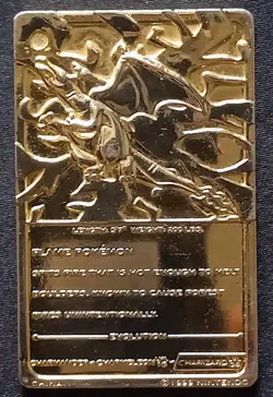 1999 Pokemon Charizard #6 24k Gold Plated Burger King Promo Pokemon Trading Card - Image 3