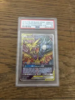 Moltres Zapdos Articuno GX SM210 Hidden Fates Promo Card PSA 10 - Image 1