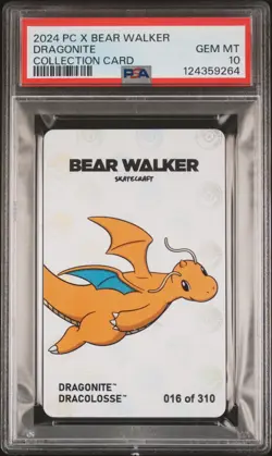 2024 POKEMON CENTER X BEAR WALKER COLLECTION CARDS DRAGONITE 16/310 PSA 10 - Image 1