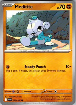 Meditite Destined Rivals 099/182 Common Pokemon Near Mint - Image 1