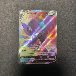 Pokemon TCG Sableye v Sword & Shield Base Set Holo Card 194/202 Full Art - Image 1