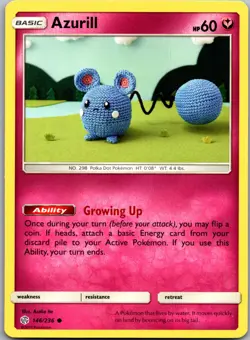 Azurill 146/236 Common Cosmic Eclipse Pokemon Near Mint - Image 1