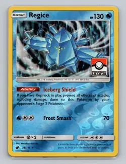 Regice 28/111 Reverse Holo Pokemon League Promo Stamped SM Crimson Invasion - Image 1