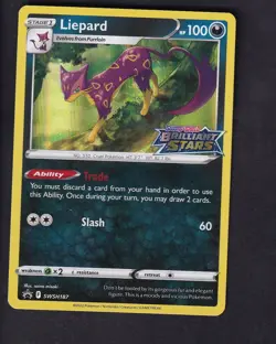 Liepard SWSH187 Holo Stamped Brilliant Stars Promo Sword Shield Promo Pokemon NM - Image 1