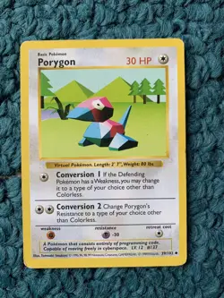 Shadowless PORYGON 39/102 Base Set - WOTC Vintage Pokemon Card 1999 - MP - Image 1