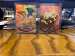 1999 tv animation pokemon series 1 holo #6 Charizard and #59 Arcanine - Image 1