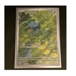 Bulbasaur 166/165 Scarlet & Violet 151 Illustration Rare Holo Pokemon TCG 70 HP - Image 1
