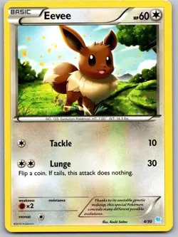 Eevee 4/30 Common XY Trainer Kit: Pikachu Libre & Suicune Pokemon LP Eevee - Image 1