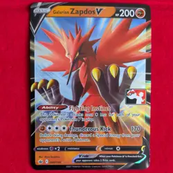 Pokemon Galarian Zapdos V PRIZE PACK Full Art Chilling Reign 080/198 - Image 1