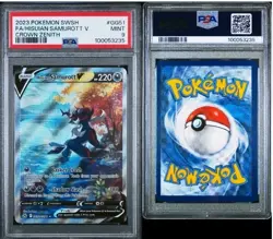 2023 POKEMON SWORD & SHIELD CROWN ZENITH #GG51 FULL ART/HISUIAN SAMUROTT V PSA 9 - Image 3