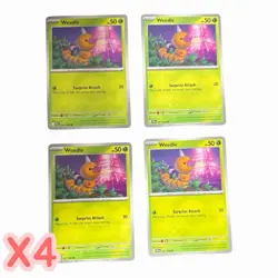 4x Weedle 001/086 Chaos Rising (CRI) ME04 Pokemon Playset - Image 1