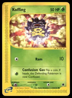Koffing 114 HEAVILY PLAYED Expedition Base Set 165 Pokemon - Image 2