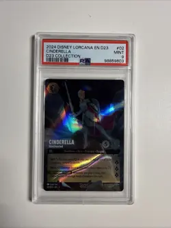 2024 Disney Lorcana D23 Expo Collection Cinderella Stouthearted Foil #2 PSA 9 - Image 1