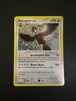 Staraptor 16/130 - Diamond & Pearl Base - Holo Rare - SWIRL! - Pokemon Card - LP - Image 1