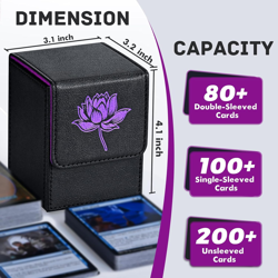 Card Deck Box for MTG Cards with 2 Dividers, Card Storage Box Fits 100+ Single S - Image 3