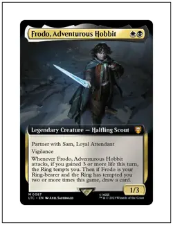 1x Frodo, Adventurous Hobbit, Extended Art, LOTR, Magic MTG NM - Image 1