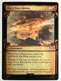 MTG / Fiery Inscription / LTR / #577 / FOIL (Showcase Scrolls) / Uncommon / NM - Image 1