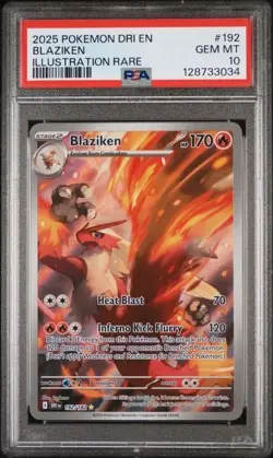 2025 Pokemon Destined Rivals #192 Blaziken PSA 10 Illustration Rare - Image 1