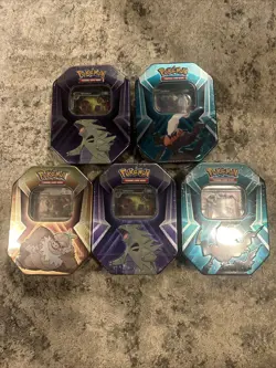 Pokemon TCG Slaking,Tyranitar & Darkrai - Lot Of 5 Sealed Collectors Tins - Image 1
