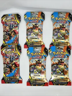 6x Pokemon TCG Mega Evolution Sleeved Booster Packs Factory Sealed Lot - Image 1