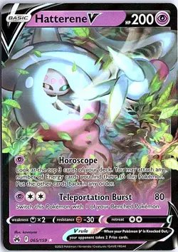 Hatterene V Ultra Rare Crown Zenith 065/159 LP Pokemon - Image 1