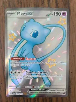 Mew Ex 216/091 Paldean Fates LP Shiny Rare Holo Pokemon TCG - Image 1